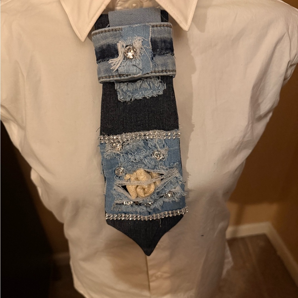 Unique Denim Patchwork Tie - image 3